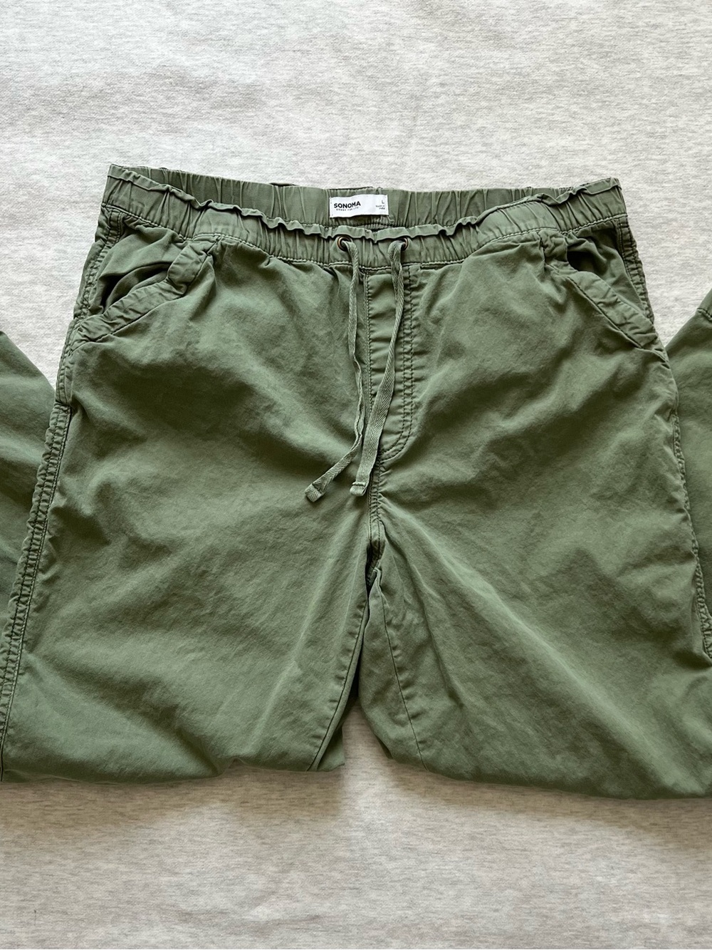 Sonoma Olive Green Drawstring Cropped Pants